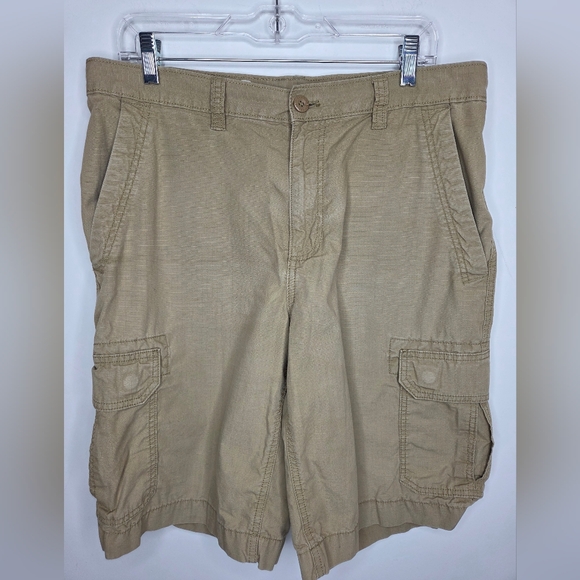 Eddie Bauer Other - Eddie Bauer Size 33 Men's Khaki Cargo Shorts 100% Cotton